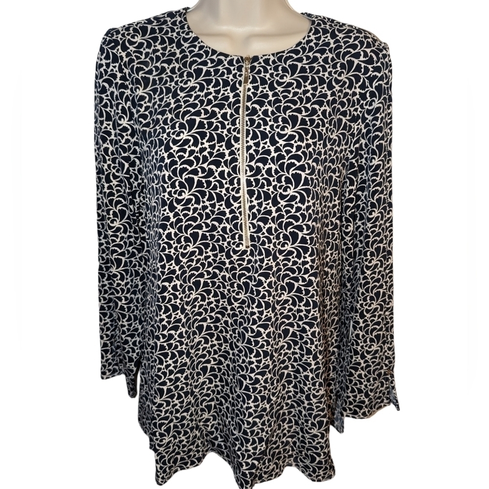 Chico's Half Zip Pullover Jacket Sz 1 (8-10)/M